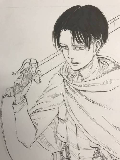 snknews - Original Isayama Hajime Sketch of Levi Being Auctioned...
