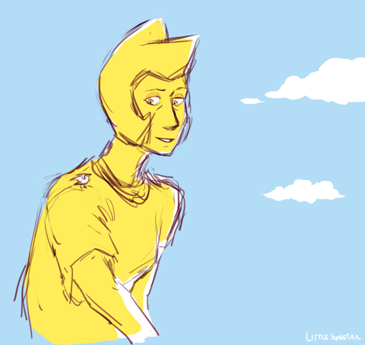 AU where Yellow Diamond loses her memory and ends up living with the Crystal Gems…. somehow. This was inspired by a comment on DeviantArt and has no heads or tails to begin with. The first one wasn’t...