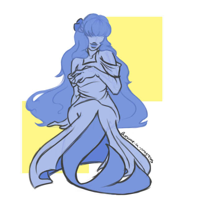 MerMay day 22 is Sapphire this time from Steven Universe :] I can’t help it @-@ They’re my go-to for drawing when I don’t have ideas cause I love all the characters. fufufu~ Gnight all. #mermay...