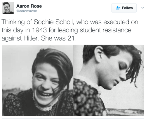 secretgaygentdanvers:phroyd:Sophie Scholl’s last...