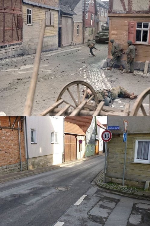 The same street, 73 years ago