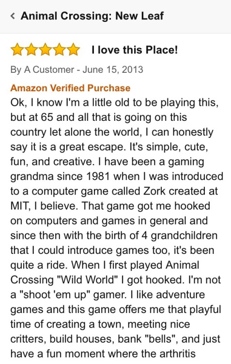lovelyardie - nintndo - grandma reviews for animal crossingI...