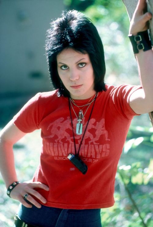 twixnmix:Joan Jett of the rock band ‘The Runaways’ poses for a...