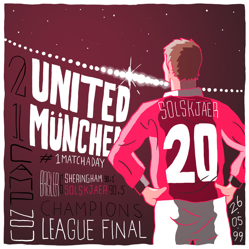 #1MatchADay by Dan Leydon
From Celebrating Solskjaer's 1999 historic winner to Iniesta’s unforgettable last minute strike at Stamford Bridge.
[[MORE]]
Football illustrator and member of the AFR family Dan Leydon has embarked on a project where he...