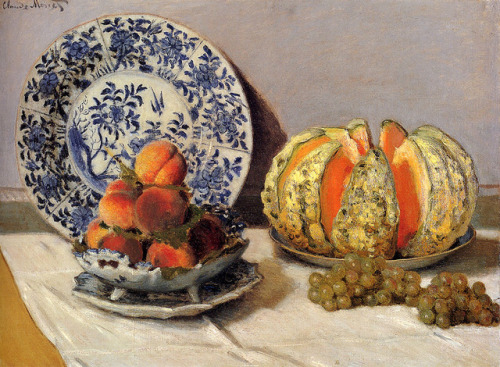 artist-monet - Still Life with Melon, 1872, Claude Monet