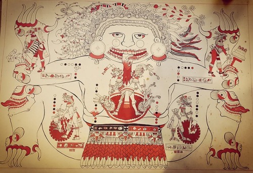 I just finished the under drawing for the Coa Amoxtli, an...