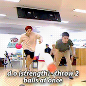 princewangeun - exo using their powers for their bowling match