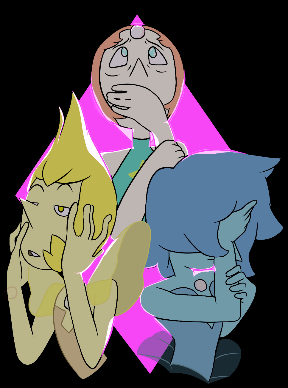 Hear no evil…Speak no evil…See no evil…There are some things that are impossible for me to say to you steven.. —– When I seen the theories of the pearls representing this, I just had to draw it...