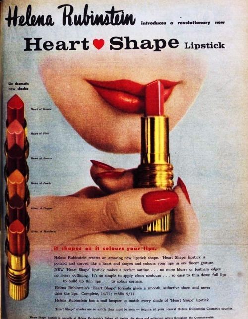 cherriechild - Vintage ad for Helena Rubinstein heart-shaped...