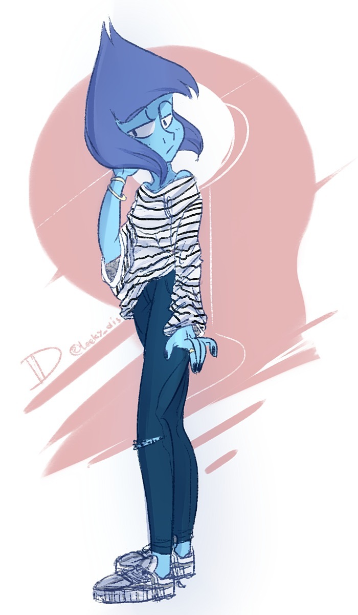 Have some blue bae in human clothes ;) I think im gonna make like three more with different outfits with her and then with peri, and maybe with pearl later on~