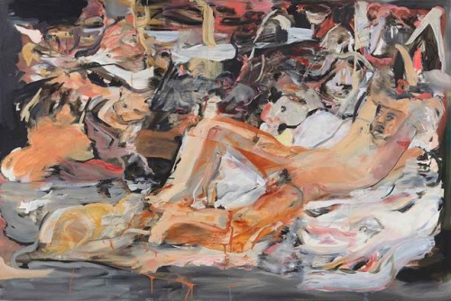 Cecily Brown (born 1969), Boy with a Cat, 2015. Oil, pastel on...
