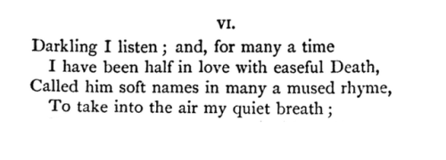 gnossienne - John Keats, Ode to a Nightingale