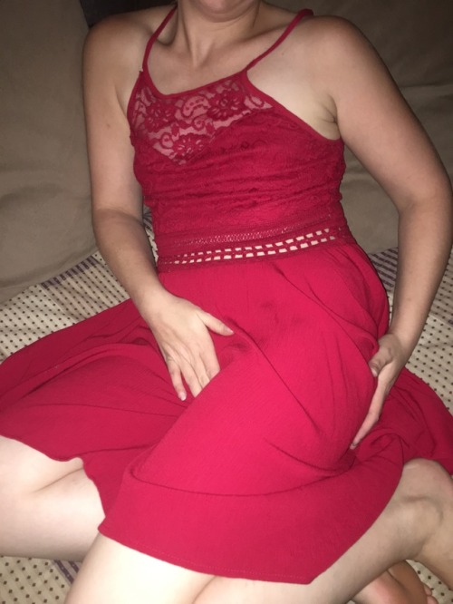 naughtycouple420 - Set 1 of 2 Dressed up in my hot red dress...