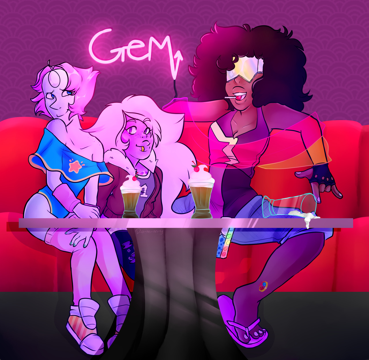 Of course all three milkshakes are actually for Amethyst… <33