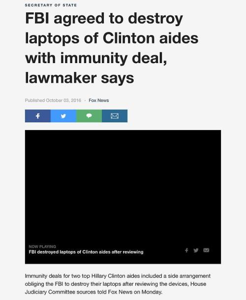 rightsmarts - Reminder - FBI destroyed laptops of Clinton aides...