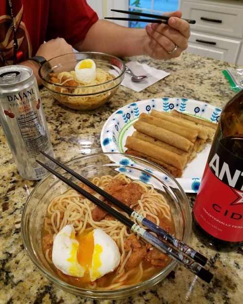 Finally feeling a little better. Made #ramen and #lumpia for...