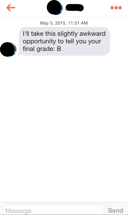 tinderventure - I matched with my professor right after our...
