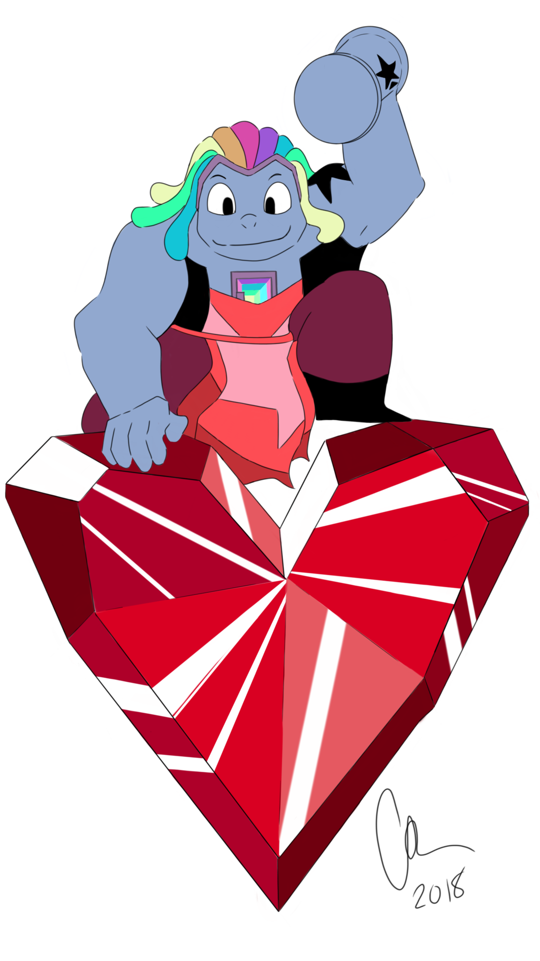 A friend of mine requested a Steven Universe themed Tattoo so I designed this for them. Bismuth is one of my favorites to draw. I’m really proud of this one.