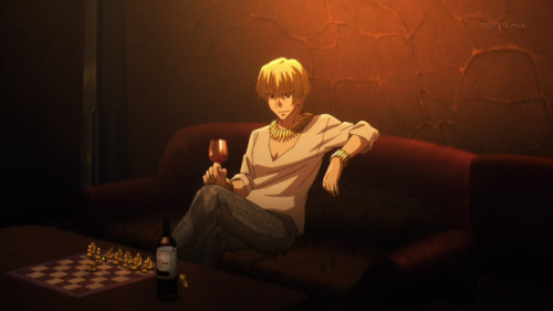relatablepicturesofgilgamesh - playing chess in a room all by...