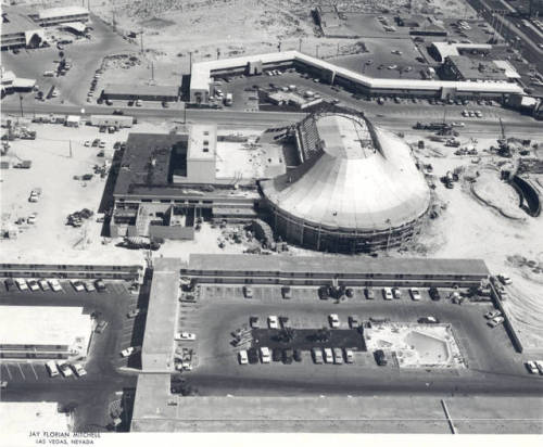 vintagelasvegas:Construction of Circus Circus, 1968. Aerial...