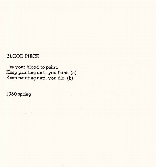 unculturedmag - Yoko Ono - Blood Piece