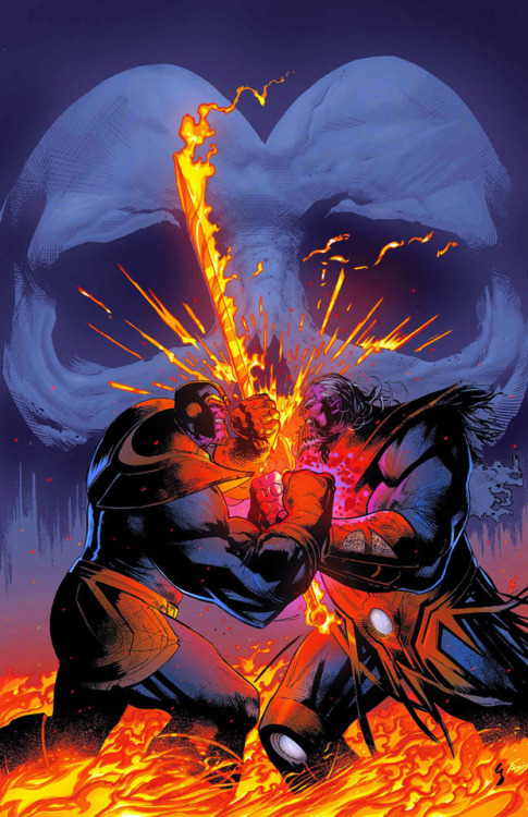 marvelmasterworks - Thanos vs Old Thanos, art by Geoff Shaw,...