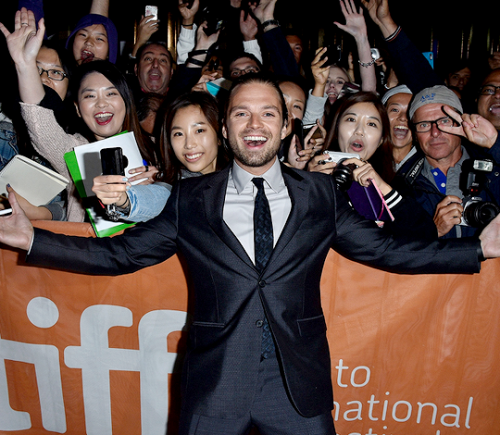 sebastianstaan - Sebastian Stan posing with fans at TIFF (2015,...