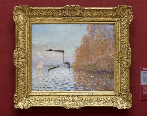 hoeirl - Punched Monet paintingBen Vautier (1963)