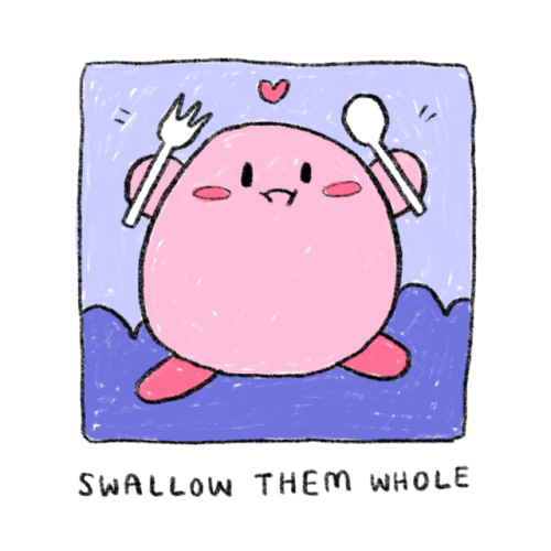 jisoupy:kirb does the SLORP, patriarchy is diminished forever