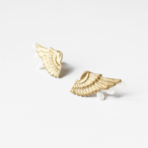 littlealienproducts - Lace Wing Earrings bythisilk