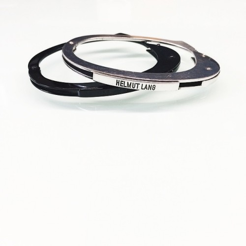 cotonblanc - Sterling silver and black enamel coated handcuff...