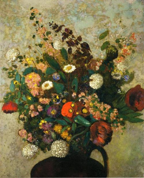artist-redon:Bouquet of Flowers, Odilon RedonMedium:...