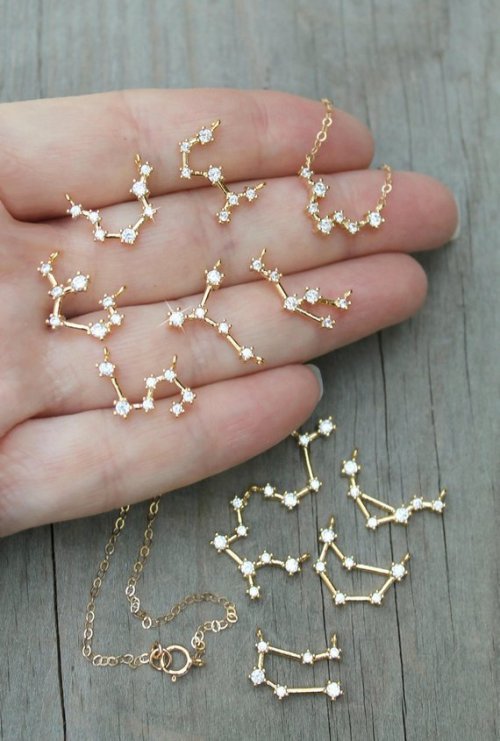 sixpenceee - Beautiful celestial constellation necklace. Link.