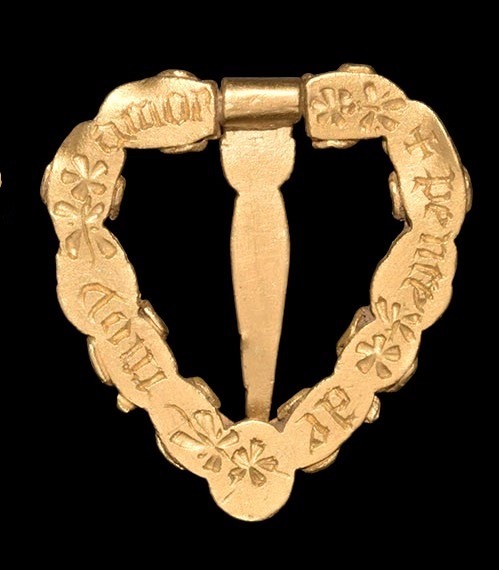 archaicwonder - Medieval Gold ‘Think of me, Love’ Heart-Shaped...