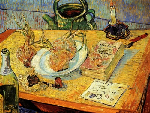 artist-vangogh - Still Life with Drawing Board, Pipe, Onions and...