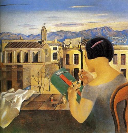 expressionism-art - Woman at the Window in Figueras, 1926,...