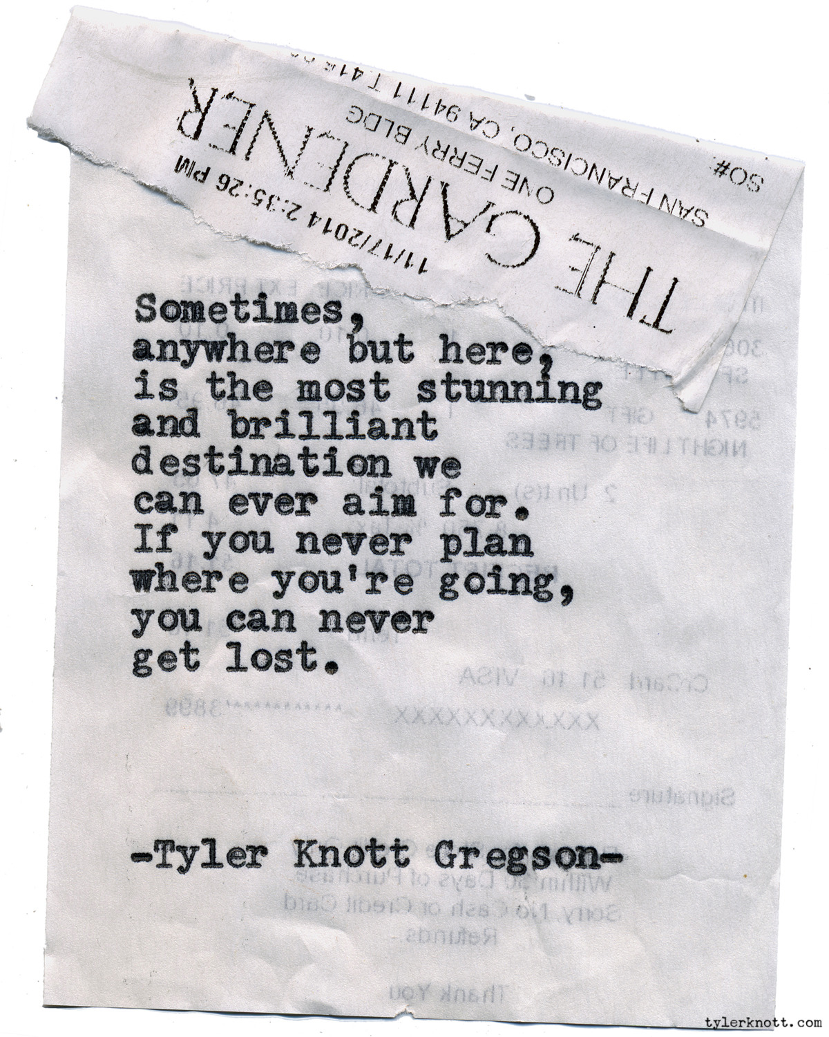 Tyler Knott Gregson — Typewriter Series #1402 by Tyler Knott Gregson...
