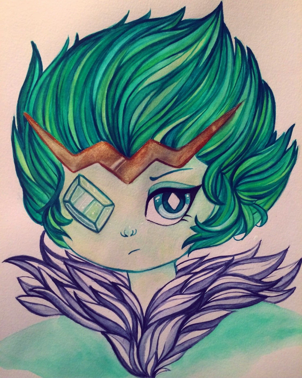 I wanted to draw some Steven universe fan art so I drew emerald