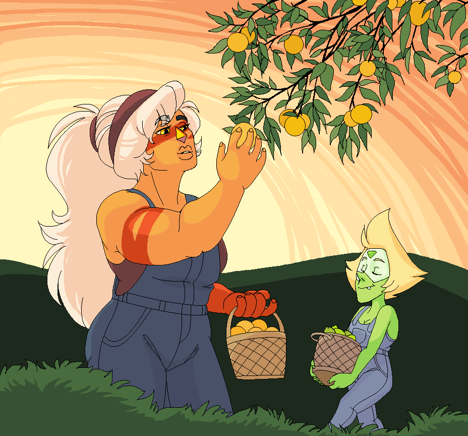 picking some limes n oranges