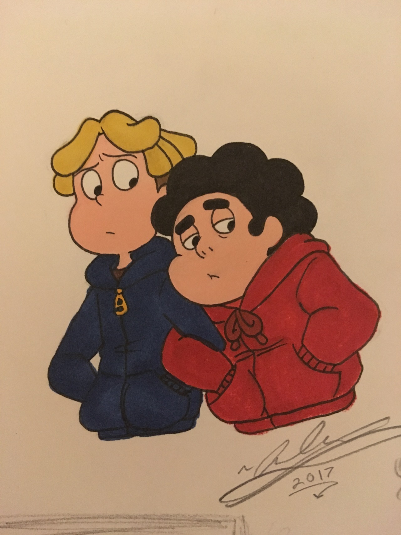 A pic of Steven and PeeDee I drew sometime last year. Steven represents my current mood lol Steven Universe © Rebecca Sugar Art © @wicked-ghoul
