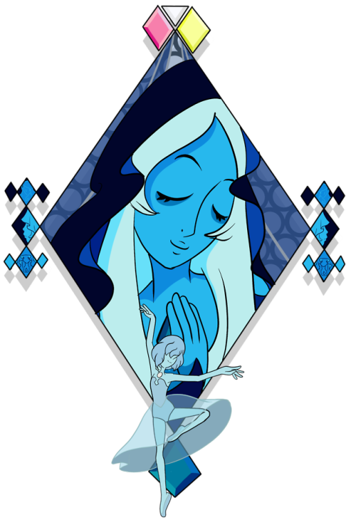 My diamond… Satisfied with Blue’s peacefull expression, now that “Pink” turned to be alive she has a reason to smile (and maybe so does her Pearl wherever she is) Blue and Pearl © Rebecca Sugar Art...