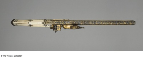 peashooter85 - Ivory stocked gold inlaid wheellock pistol crafted...