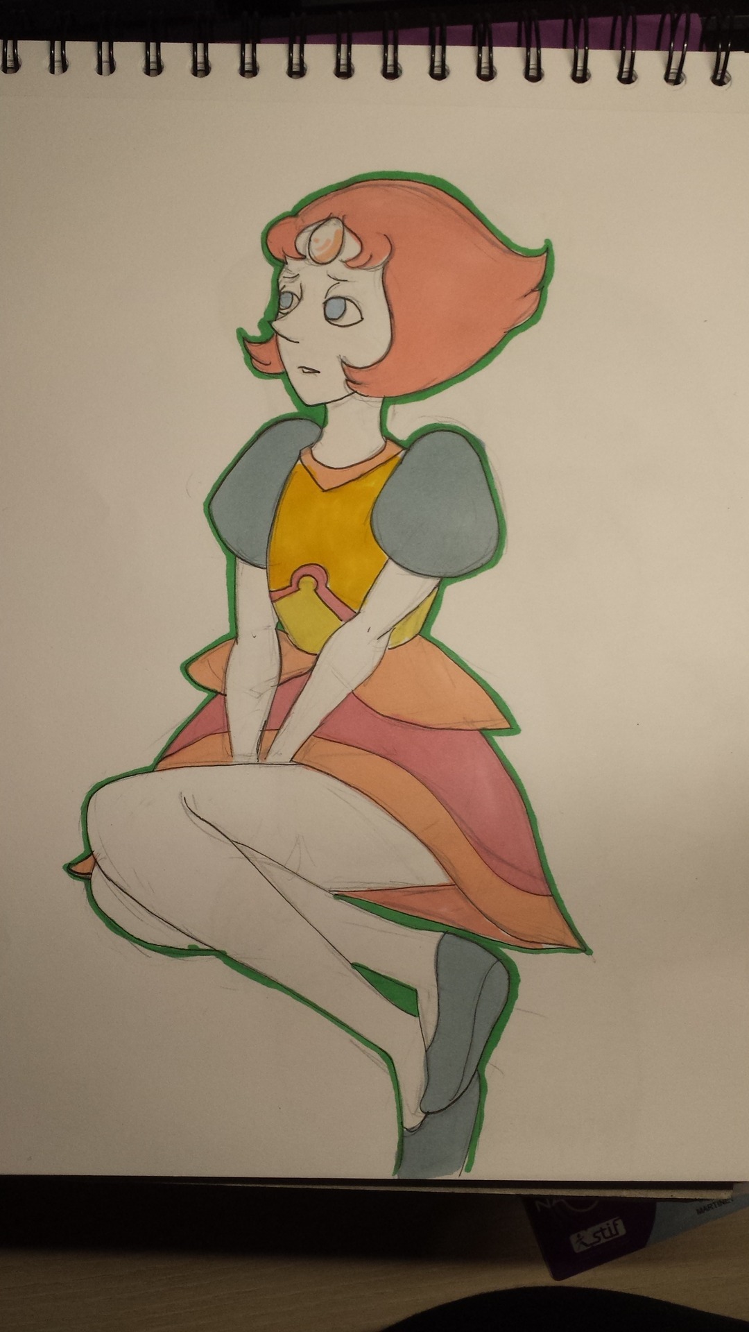 Petit dessin rapide de Pearl (‘past Pearl’) *w* Bon j'avais pas exactement les couleurs alors j'ai dû improviser… Mais ça rend pas mal je trouve! :D