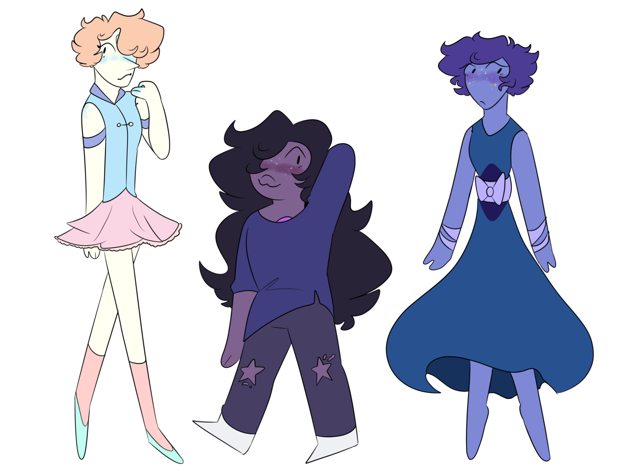 oh look redesigns! (the pearl and amethyst were based on old ones I did)