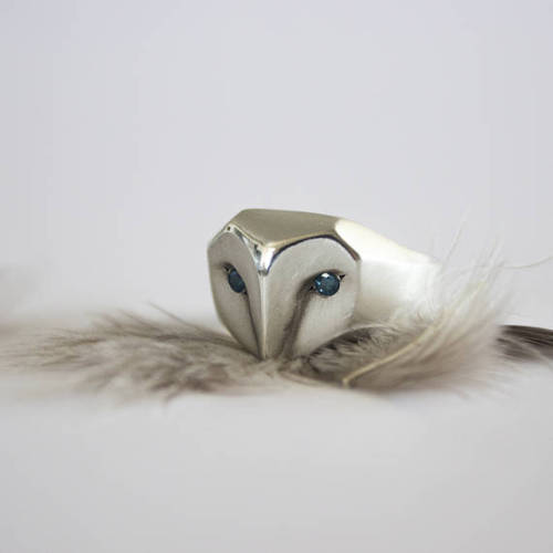 lesstalkmoreillustration - Handcrafted Gold & Silver Owl...