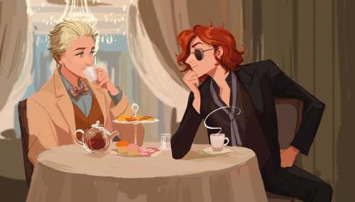 hornbloom - afternoon tea at the ritz with aziraphale and crowley!