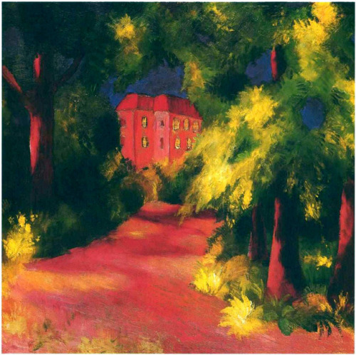 korolevastraj - August Macke.  Red house in the park,...