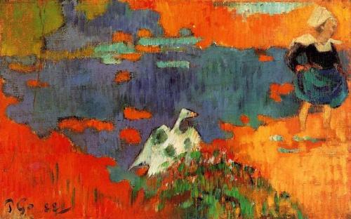 geritsel - Paul Gauguin - Breton woman and Goose by the water