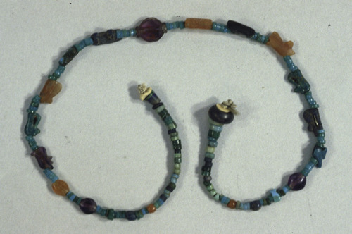 the-met-art - String of amulets and ring beads, Egyptian...