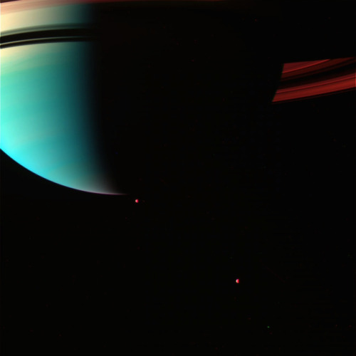 astronomyblog:Saturn in false color (methane view)Courtesy...